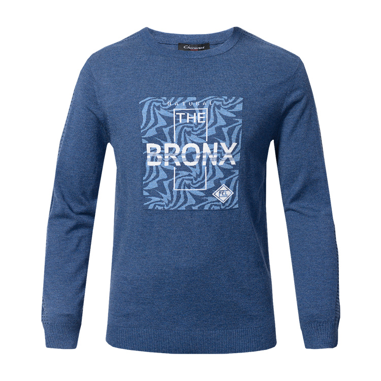 Free Shipping Custom Logo Knit Pattern Sweater High Quality Men Crew Neck Sweater
