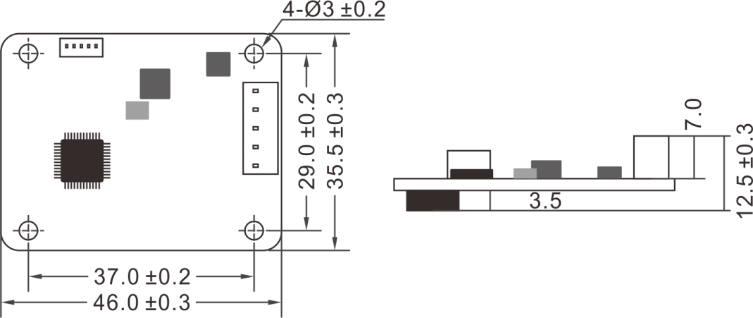 DTS6‑V1 Dynamic Tilt Sensor Voltage Output Inclinometer