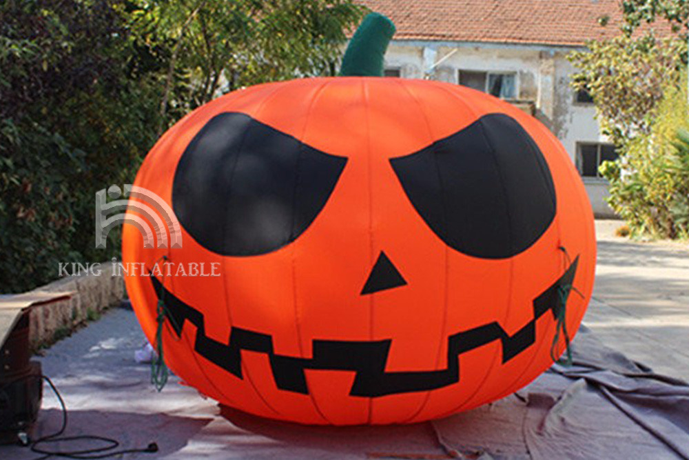 Giant Inflatable Pumpkin Ghost With Black Cat Outdoor Scary Props Halloween Decorations
