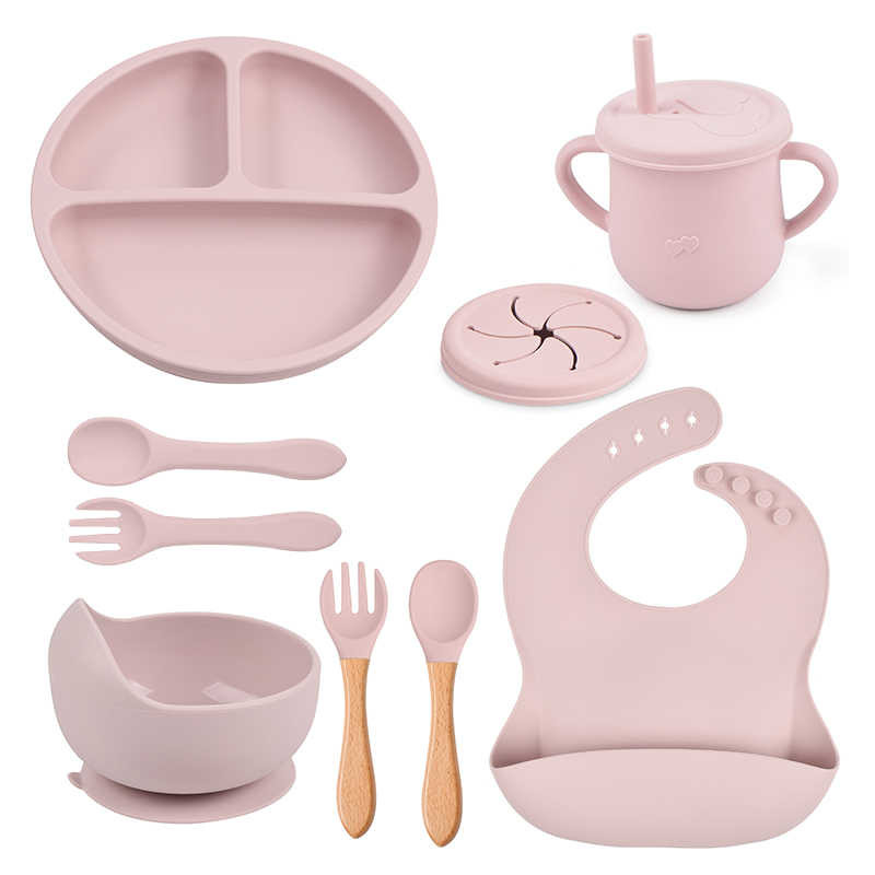 FDA Baby Silicone Feeding Set 200ml Silicone Tableware Set