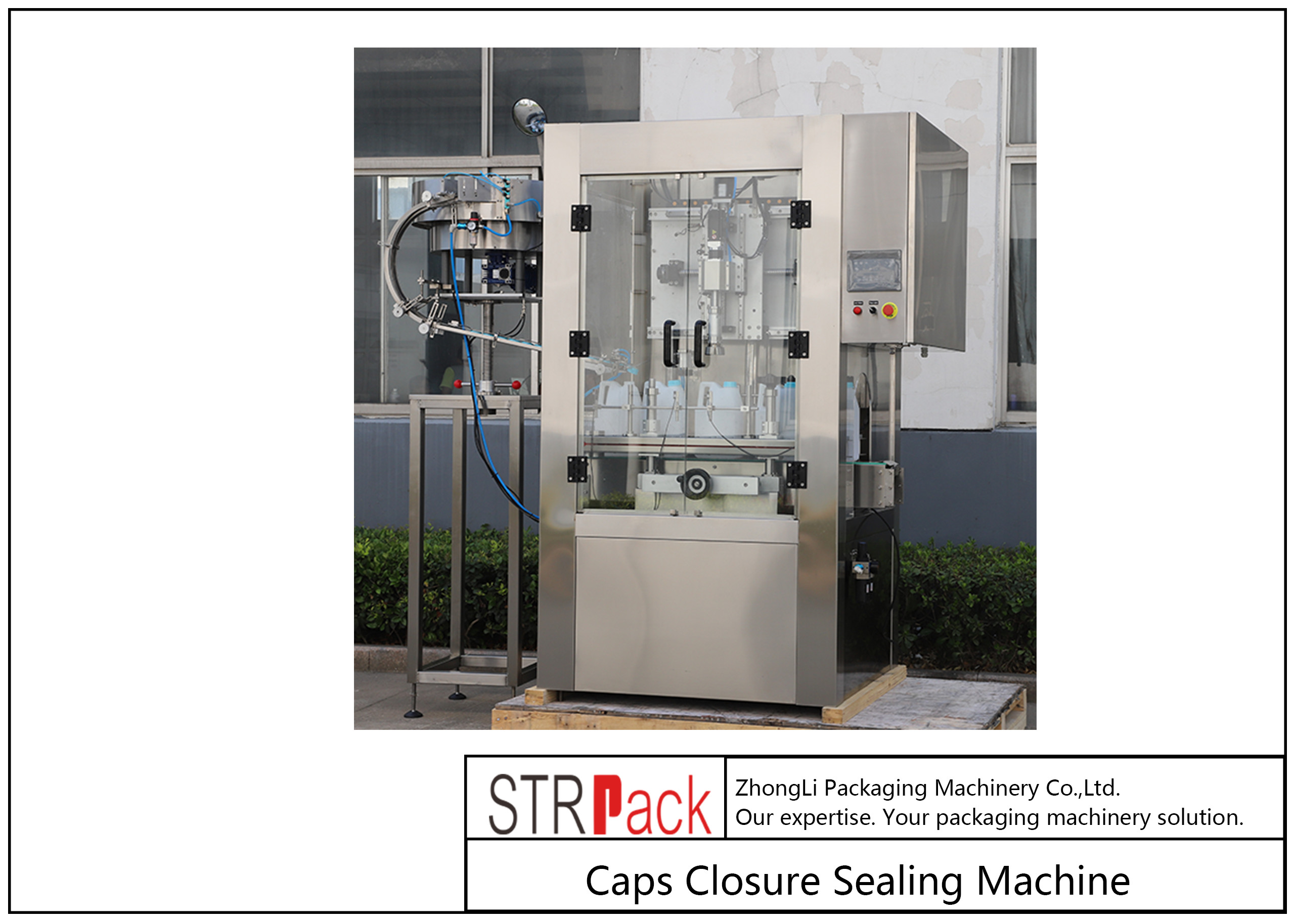Tracking Plastic Caps Closure Sealing Machine Bottle Neck Take Cap System