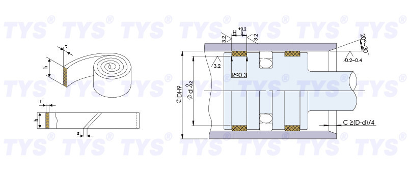 Bearing Guidance Hydraulic Guide Ring RYT Excavator Hydraulic Seal