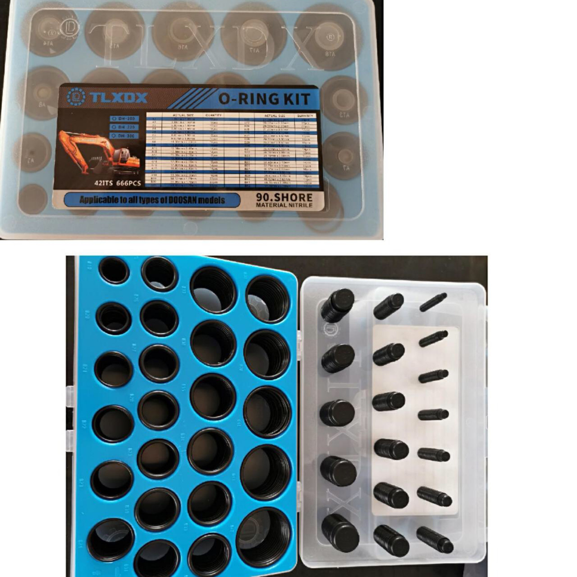90 Shore O Ring Repair Kit Fits For Doosan Excavator DH-200 DH-220 DH-230