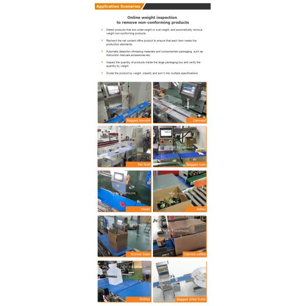 Packed Food Check Weigher Belt Conveyor Automatic Checkweigher