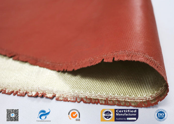 Red Silicone Coated High Silica Fiberglass Fabric Insulation Materials