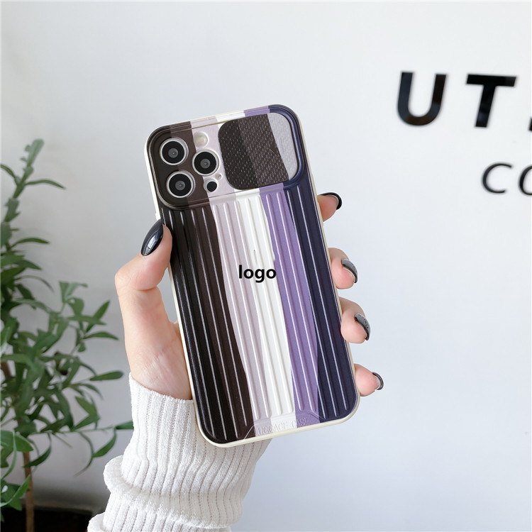 Soft TPU Rainbow Designer Cell Phone Cases For Iphone 12 Pro Max Slidable Lens