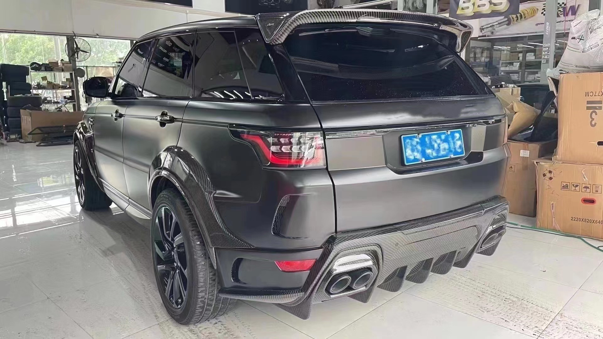Runde ASPEC Style CF& FRP Wide Body Kit Front Bumper Rear Bumper Side Skirt Fender for Land Rover RANGE ROVE SPORT 2014-2017