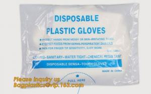 China Transparent clear pe gloves disposable food bbq gloves HDPE factory price,Supplier for one time use plastic PE gloves on sale