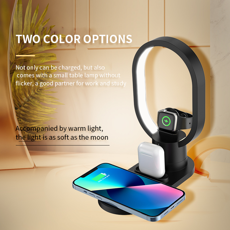 15W Fast Magnetic Wireless Charger for Bedside Lamp and 4 in 1 Magnetic Charging