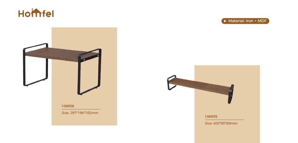 MDF Standing Type Wood Element Modern Design Household Multifunctional Stylish Metal Kitchen Organizer