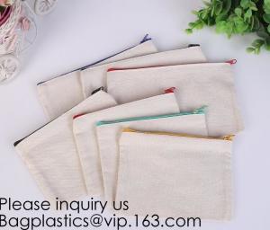Quality Office Stationery custom logo printed plain Cotton Canvas pencil case bag with zipper,stationery bag paper holder file h for sale