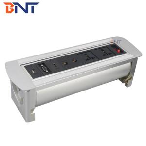flip up desktop sliding electric socket with network ,usb