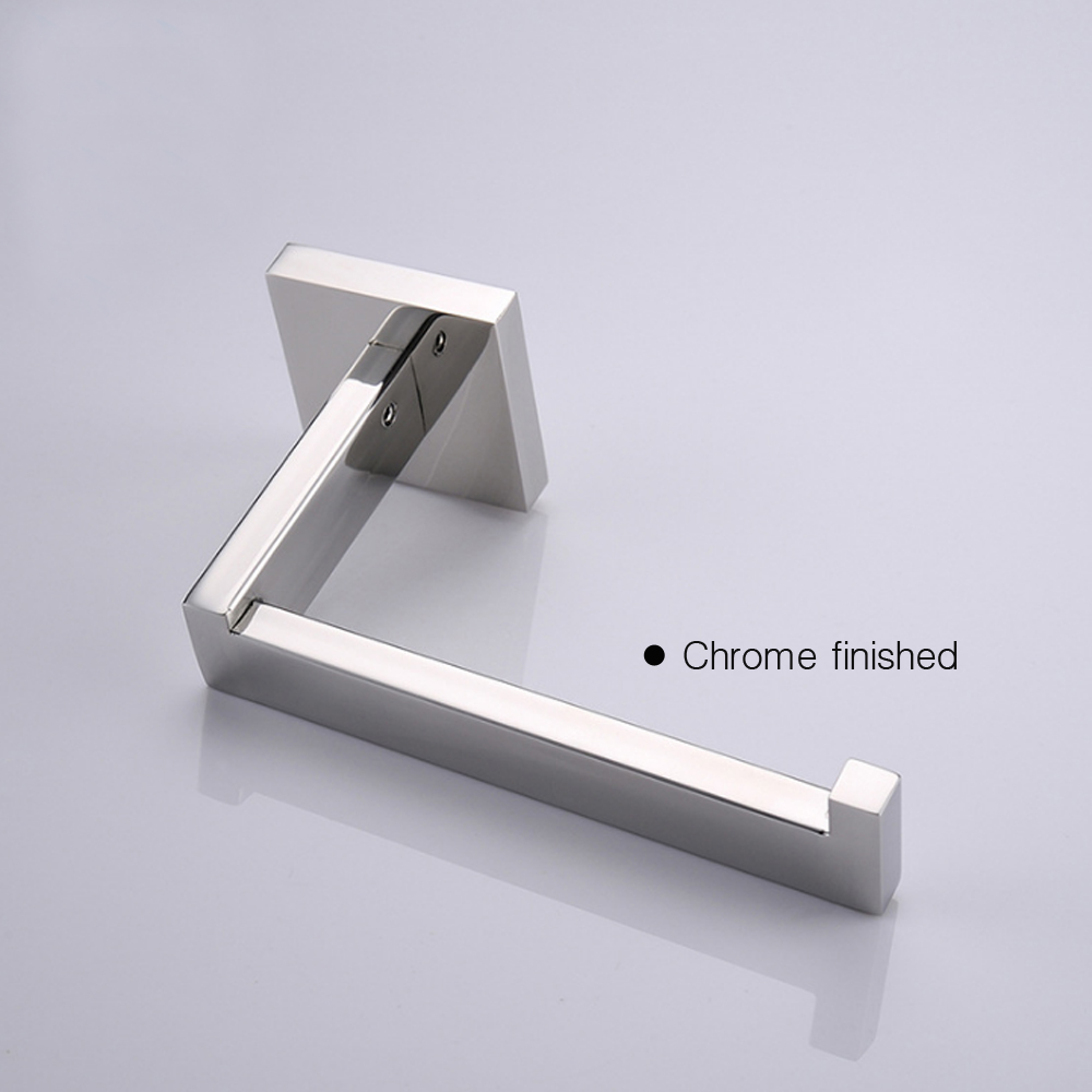 Luxury Bathroom Hardware Accessories Chrome Finished Adhesive Toilet Roll Holder