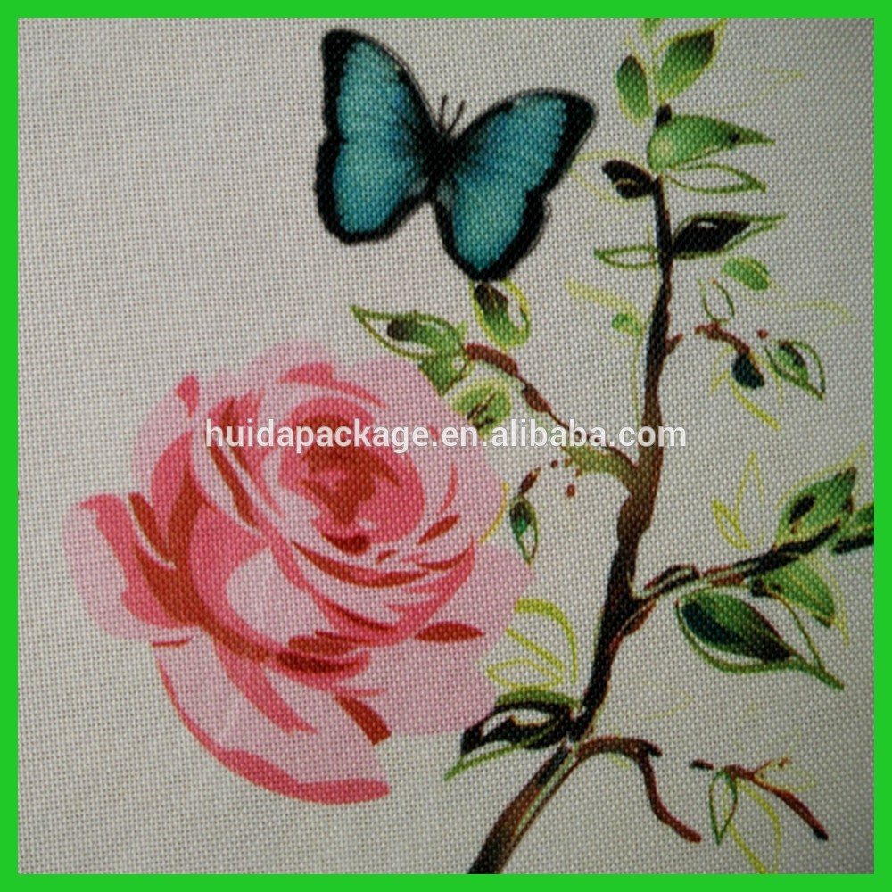 Spring designs polyester woven fabrics tablecloths with nice scenery of bird butterfly flowers