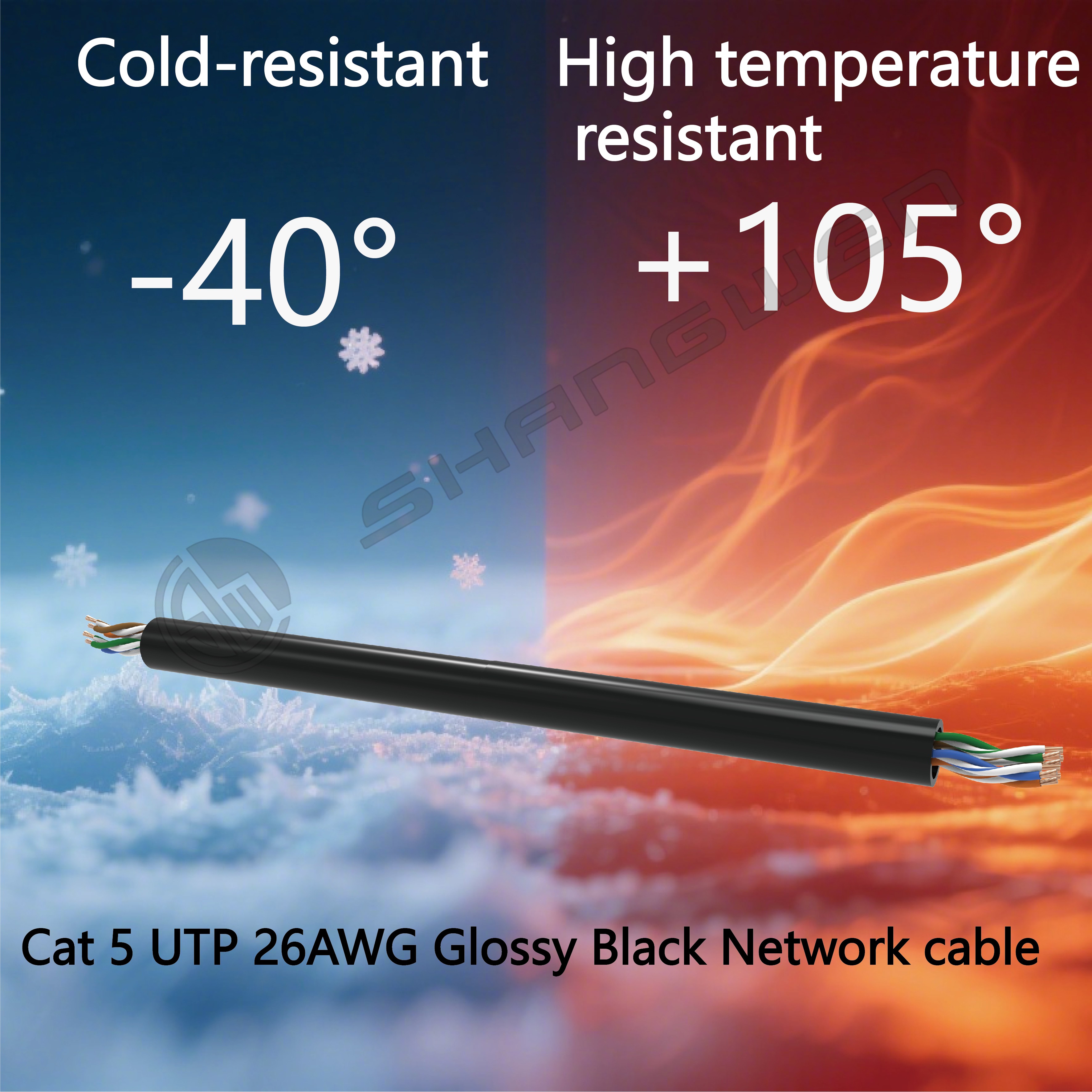 26awg Black UTP Cat5e Network Cable Patch Cord 4 Pairs Cat5e LAN Cable