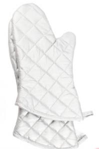 Quality Household Cotton Kitchen Oven Gloves Silver Plated Thickened Plain Design for sale