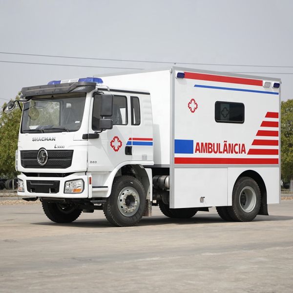 Right Hand 4*4 4 Wheel Drive Ambulance Truck Fist Aid Vehicle SHACMAN Cabin Ambulance Diesel 240Hp Medical Equipment Stretcher