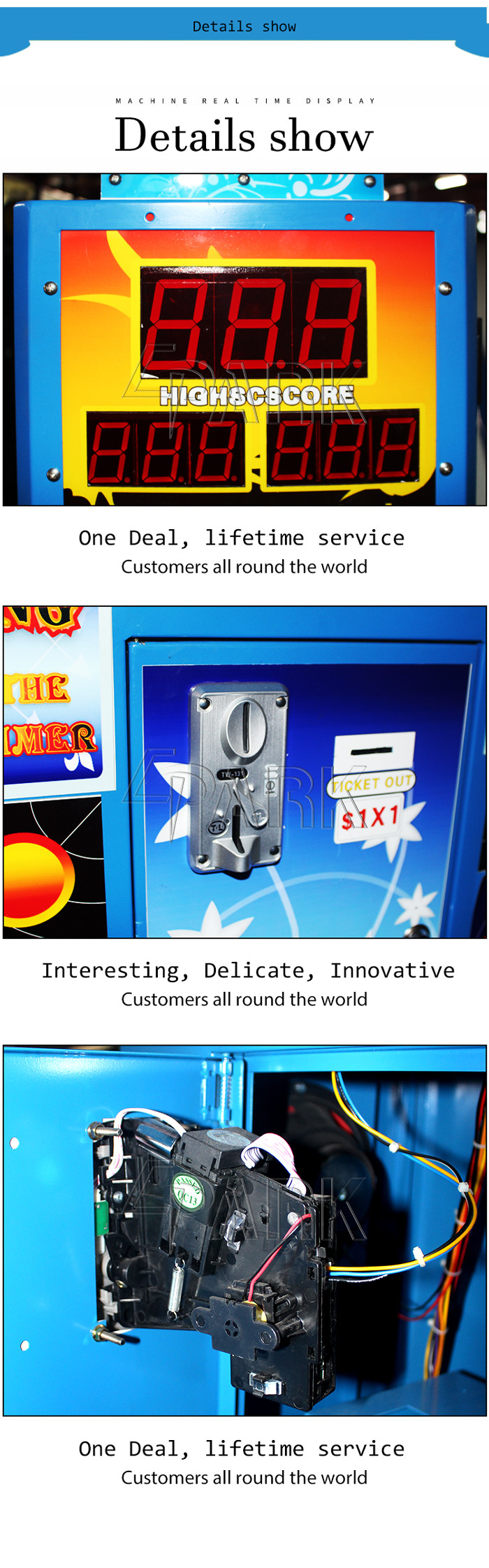 ticket Redemption Game Machine EPARK King Of Hammer Arcade Coin Operated Sports Vending Machine