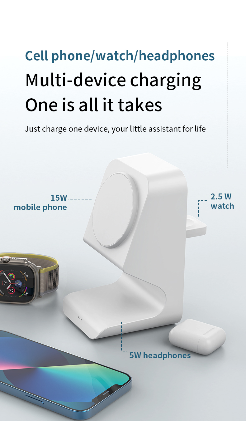 3 In 1 Magnetic Wireless Charger for iPhone 15 14 13 12 10w 15w Fast Charging Station