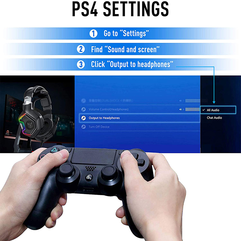 Bengoo G9000 Stereo Wired Over Ear Gaming Headset With RGB Light For PC PS5