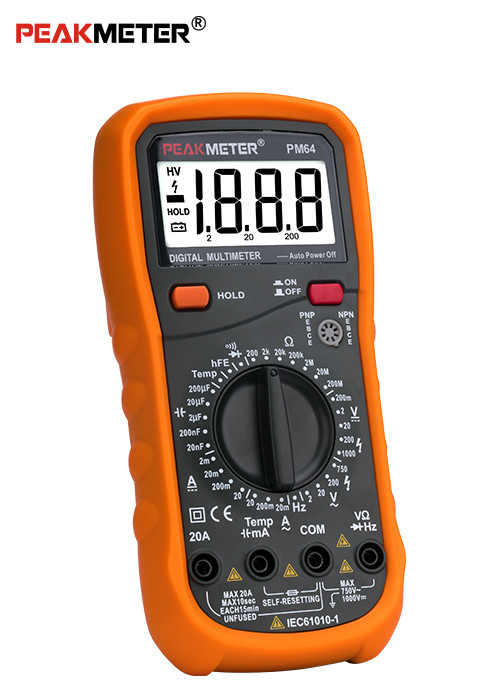 Auto Power Off Handheld Digital Multimeter 2000 Counts Transistor Diode Tester