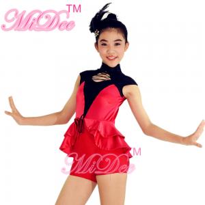 China Cap Sleeves Hip Hop Dance Wear Lacing Across Middle Font Bodice With Back Centre Zipper on sale