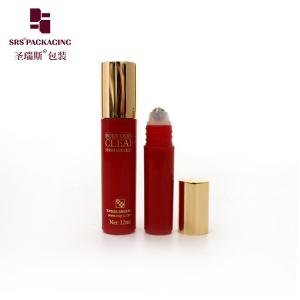 China RPA-5ML Bulk Price Red Empty Roller Bottle for Eye Care Under Eye Roller Ball with Gold Screw Cap Factory Sale on sale