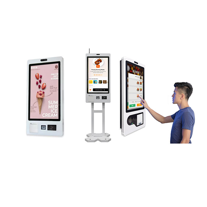 21.5/23.8/27/32 Inch Restaurant POS Touch Screen Self Service Kiosk Ordering Payment Kiosks with Printer and Scanner