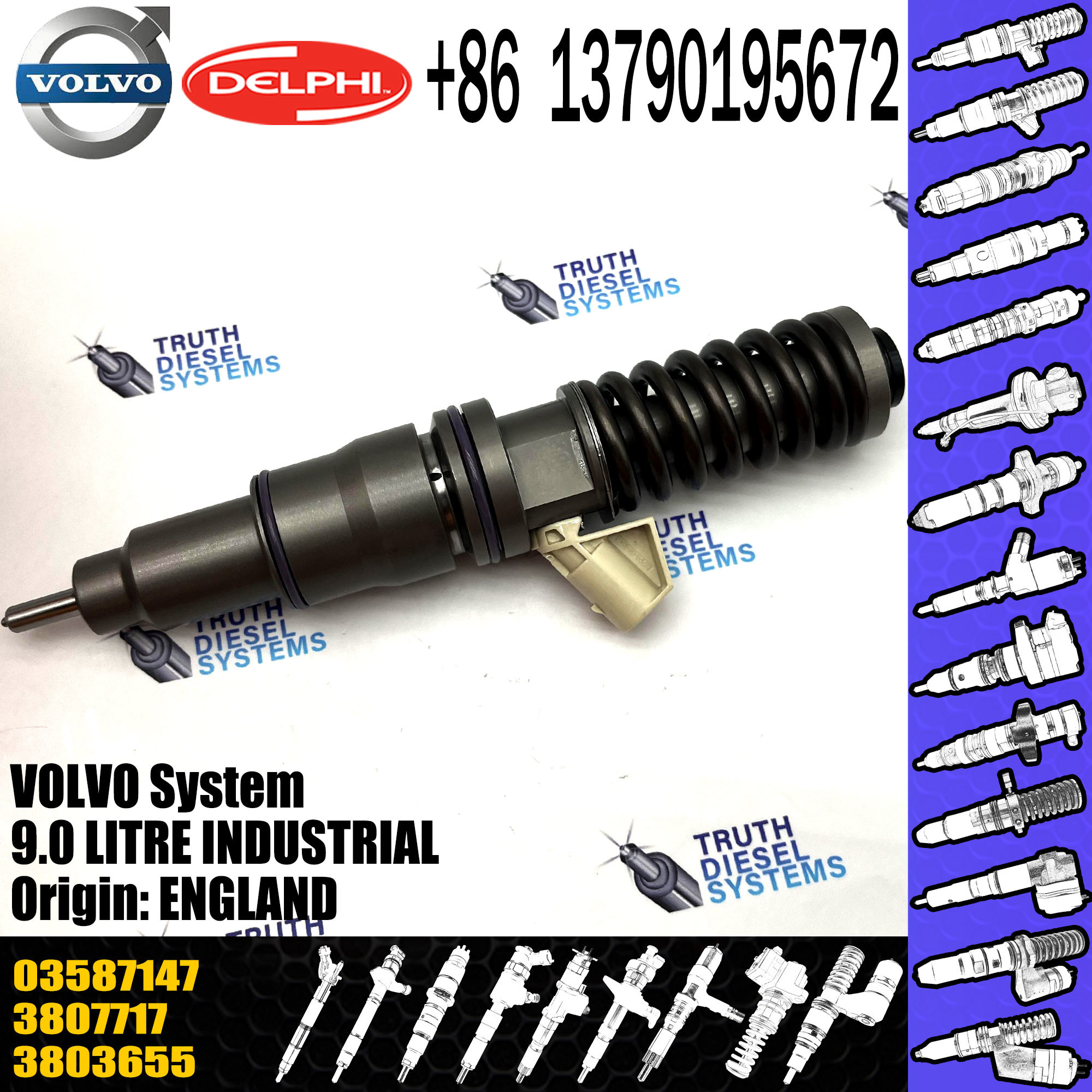 original Diesel Fuel Injector 3587147 BEBE4C06001 3803655 03587147 E1 VOL TRUCK 9.0 LITRE INDUSTRIAL