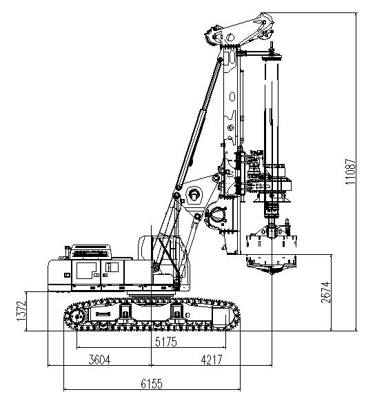 KR300DS Low Headroom 35m Hydraulic Rotary Piling Rig Max. Drilling Diameter 2000mm
