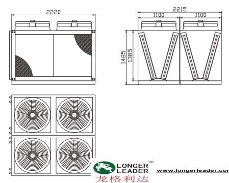 Large Air Cooled Chiller Copper Tube Aluminum Fin For Refinery Cooling