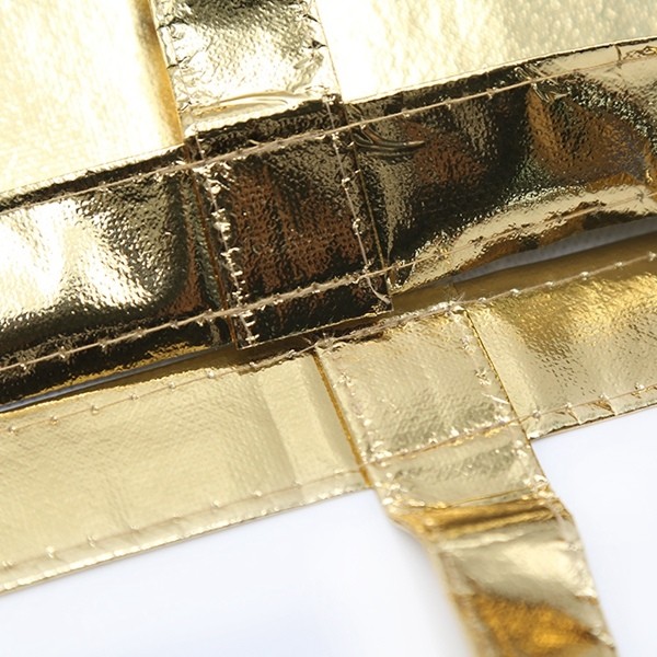 Promotional PP non woven golden aluminum foil Eco-friendly carry sewing bag