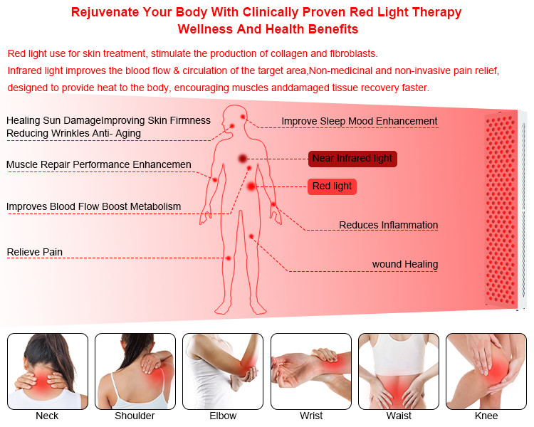 LED 1000W Red Light Therapy Muscle Strain 830nm 900*205*70mm Size