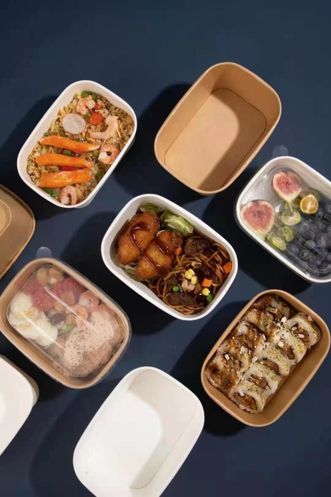 AAA Grade Square 1000ml Disposable Paper Containers