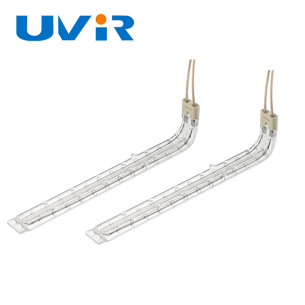 U Shaped Uncoated Infrared Heating Element Tube Halogen Quartz Glass
