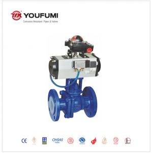 Quality PFA Lined SS Double Flange Ball Valve Pneumatic Actuator ANSI Standard for sale