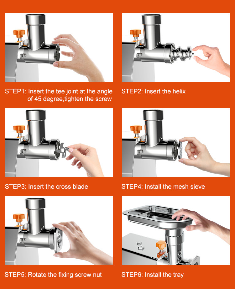 Electric Commercial Meat Mincer Easy Cleaning Maintenace With Spare Blade