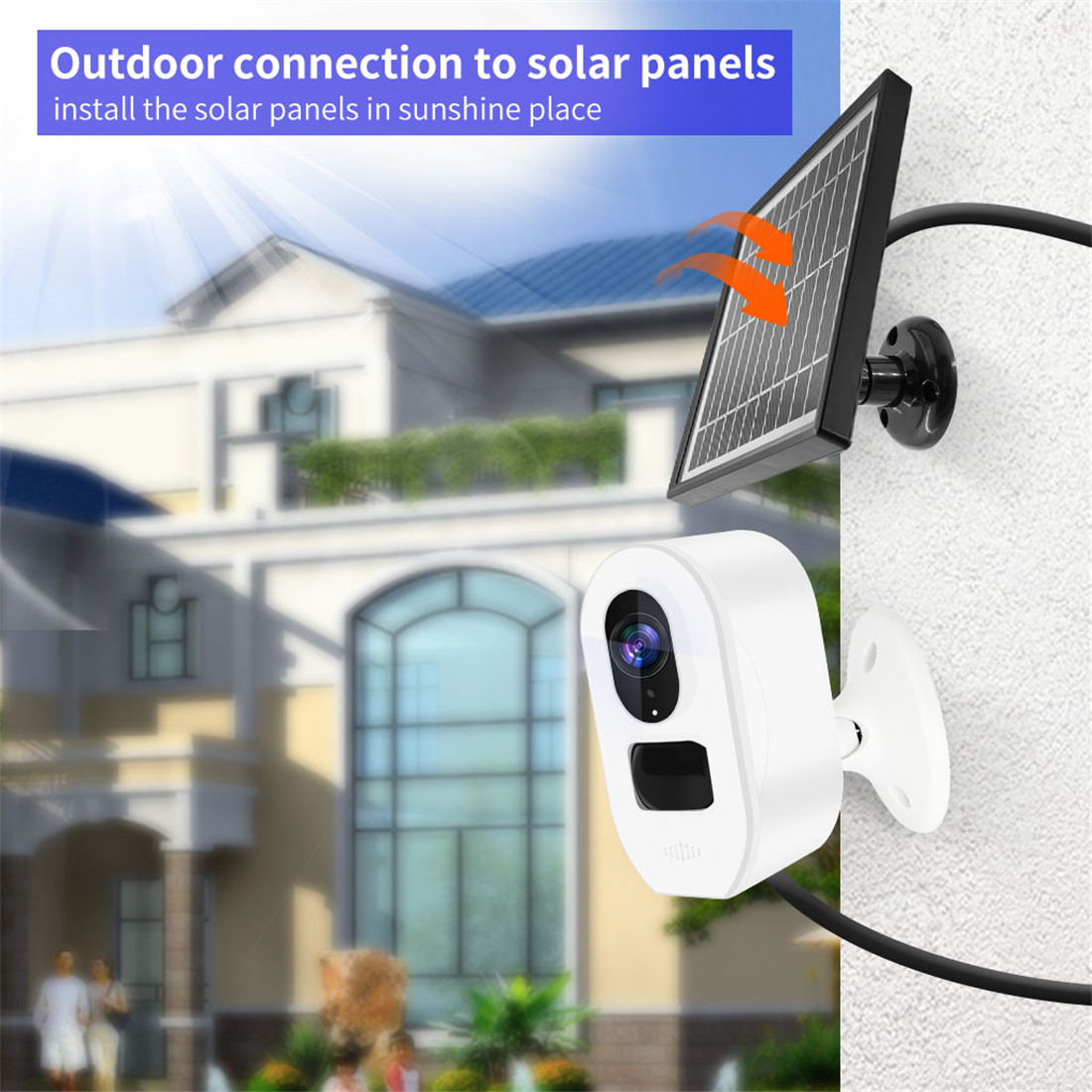 SDW-2 Wi-Fi Waterproof Battery Solar Outdoor Multiple Detection Home Security Moniroring System Wireless Camera