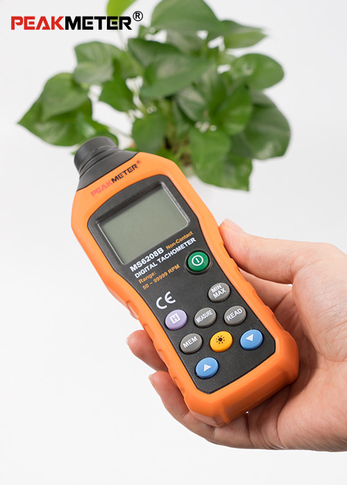 Non Contact Handheld Rpm Tachometer , Data Hold / Logging Handheld Digital Tachometer