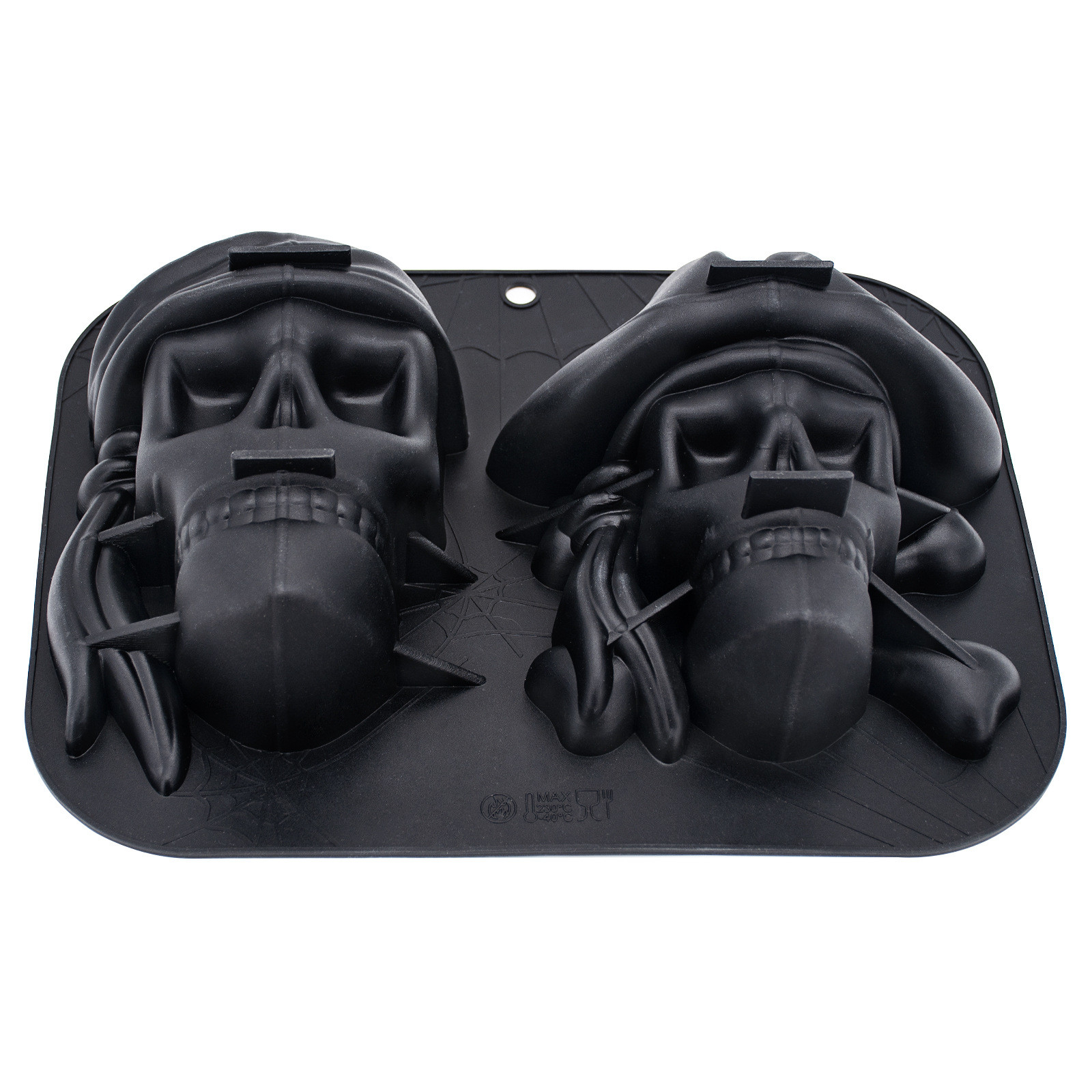 Silicone Ice Cube Tray 3D Skull Ice Mold-2Pack Easy Release For Whiskey Cocktails And Juice Beverages