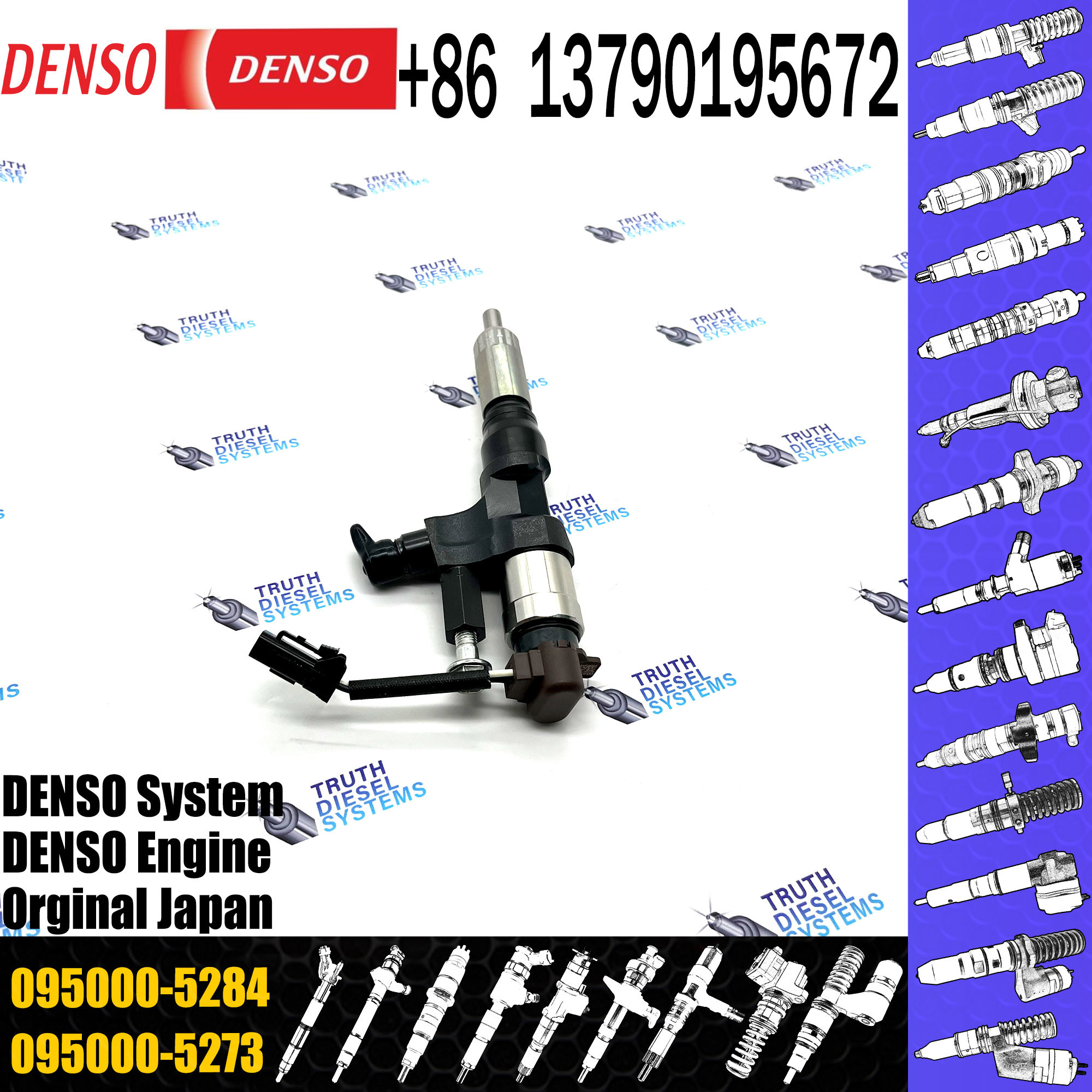 common rail fuel injector 095000-5280, 095000-5283, 095000-5284 for Truck J08E 23910-1360, 23670-E0291, 23670-E0290