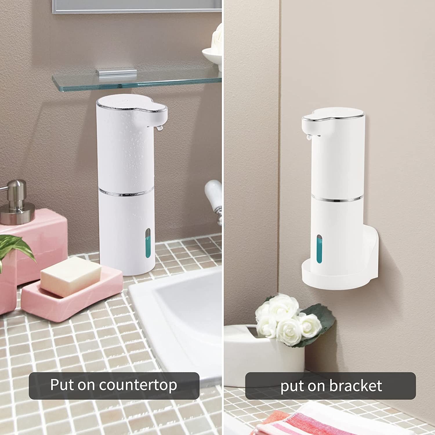 10oz Touchless Automatic Rechargeable Soap Dispenser With Adjustable Volume Control
