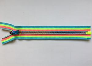 Quality Rainbow Coloured Cotton Webbing Straps Gradient Teeth Zipper With Original for Garment for sale