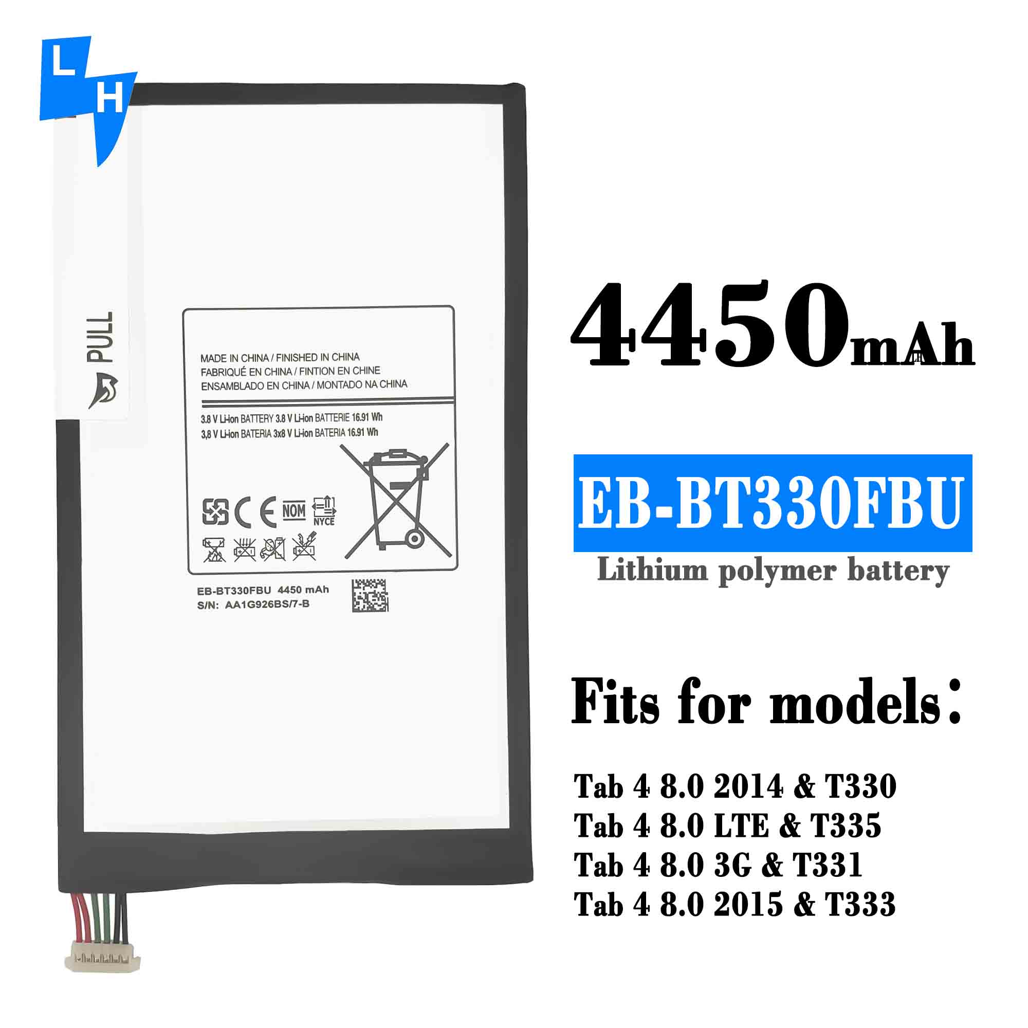 EB-BT330FBU Rechargeable Li-ion Battery for T330 T331 T335 8.0 inch 2014 SAM Tab Durable