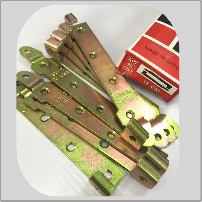 High Durability Screw Hook Hinge Yellow Zinc Color 480g Corner Brackets 8screws
