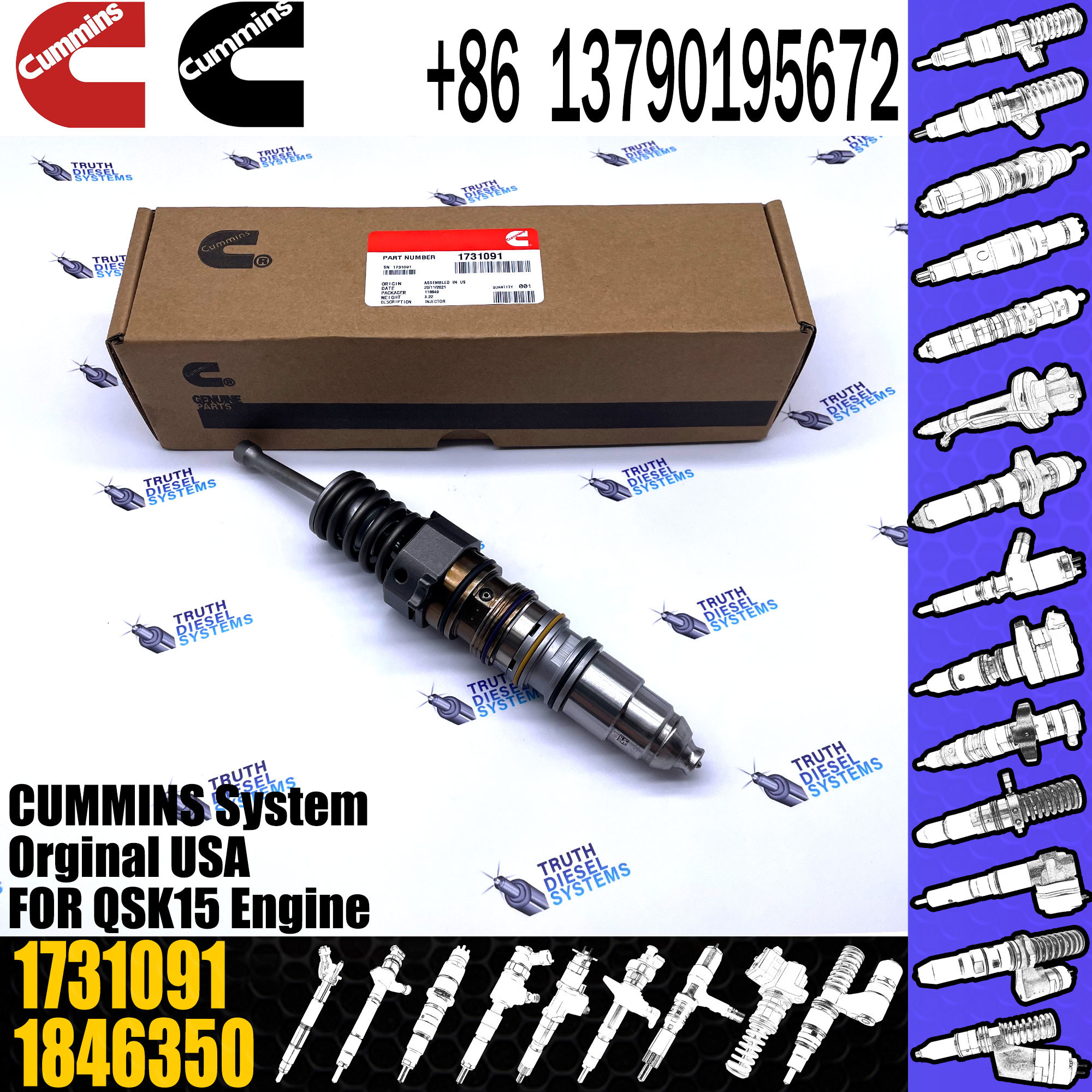 1846351 579264 1731091 579253 Diesel Fuel Injector For Engine