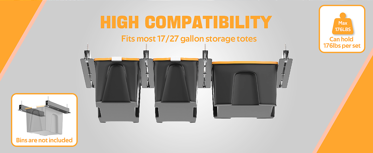 Silver Heavy Duty Ceiling Container Bin Rack The Ultimate Overhead Storage Solution