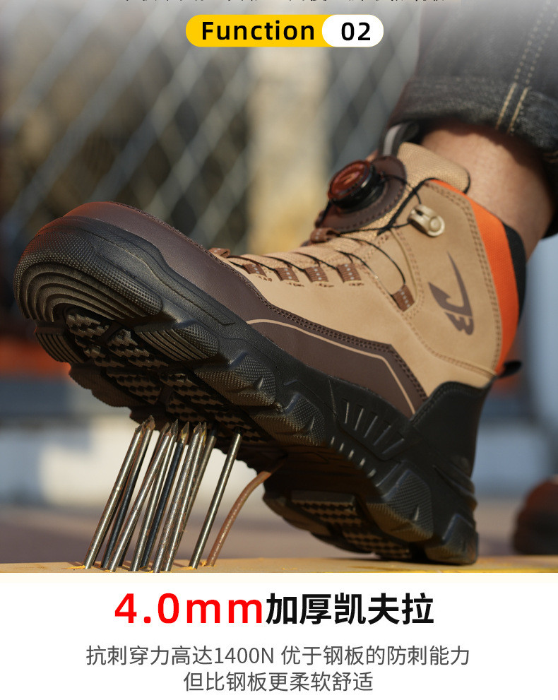 Microfiber Leather Safety Boots Black Safety Shoes Rubber Non-slip Work Shoes Security Work Boots