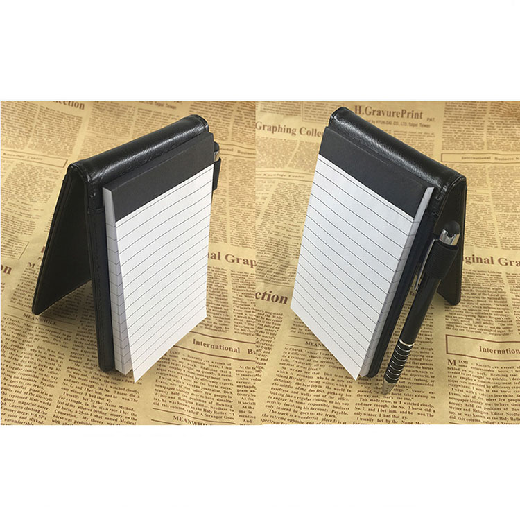 Reporters' Must-Have A7 PU Leather Cover Notepad with Gel Pen 2 Colors