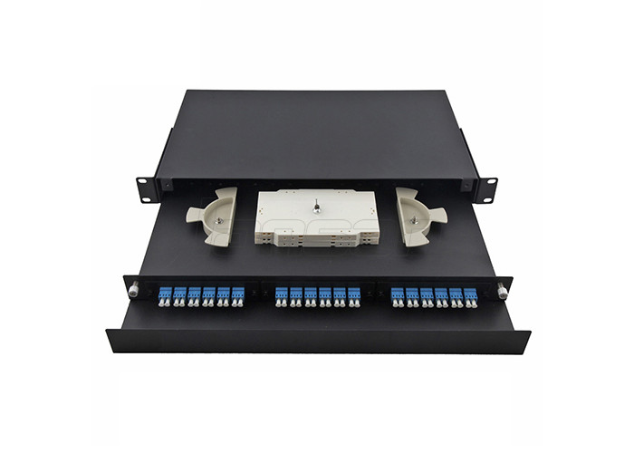 Rack Mount Fiber Optic Patch Panel , 36 Ports 19 Feets Drawer Style 1u Fiber Patch Panel